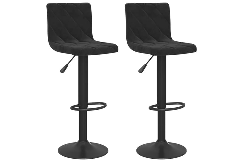 barstole 2 stk. fløjl sort - Sort - Møbler - Stole & lænestole - Barstole
