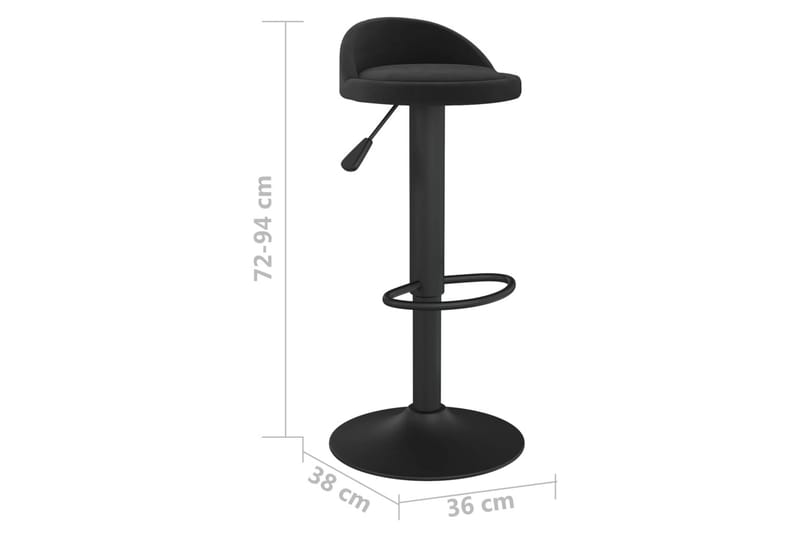barstole 2 stk. fløjl sort - Sort - Møbler - Stole & lænestole - Barstole