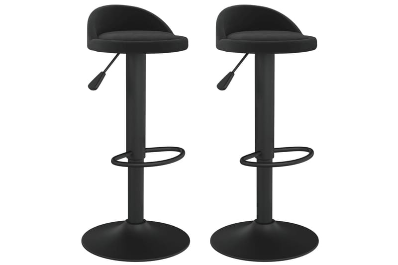barstole 2 stk. fløjl sort - Sort - Møbler - Stole & lænestole - Barstole