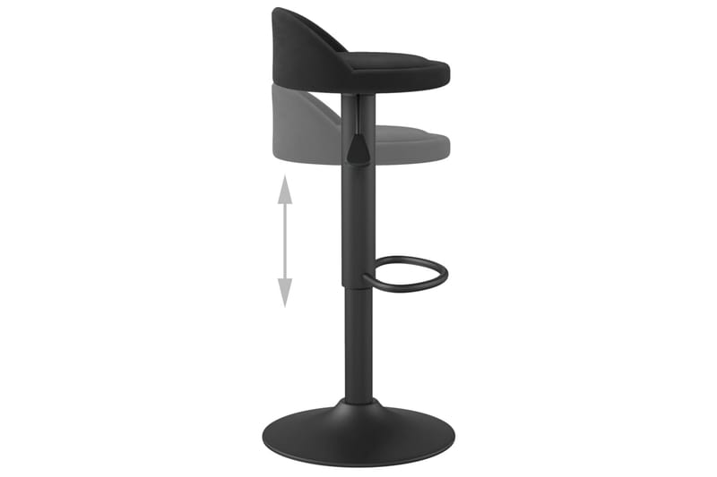 barstole 2 stk. fløjl sort - Sort - Møbler - Stole & lænestole - Barstole