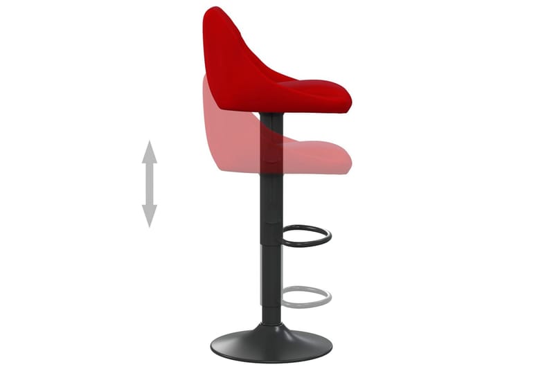 barstole 2 stk. fløjl vinrød - Rød - Møbler - Stole & lænestole - Barstole