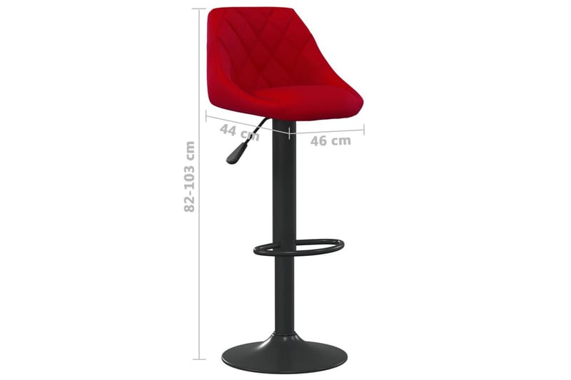 barstole 2 stk. fløjl vinrød - Rød - Møbler - Stole & lænestole - Barstole
