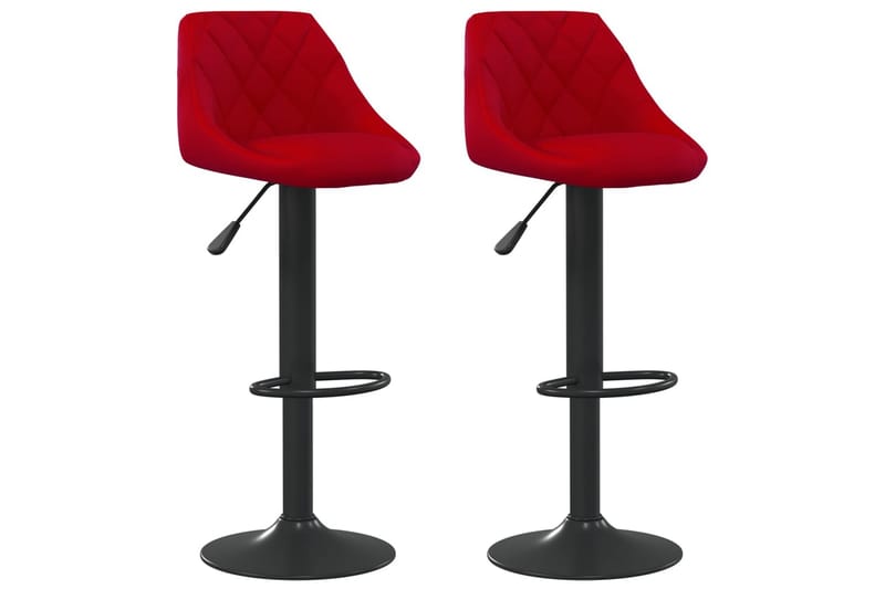 barstole 2 stk. fløjl vinrød - Rød - Møbler - Stole & lænestole - Barstole