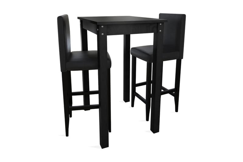 Barbord Med 2 Barstole Sort - Sort - Møbler - Stole & lænestole - Barstole
