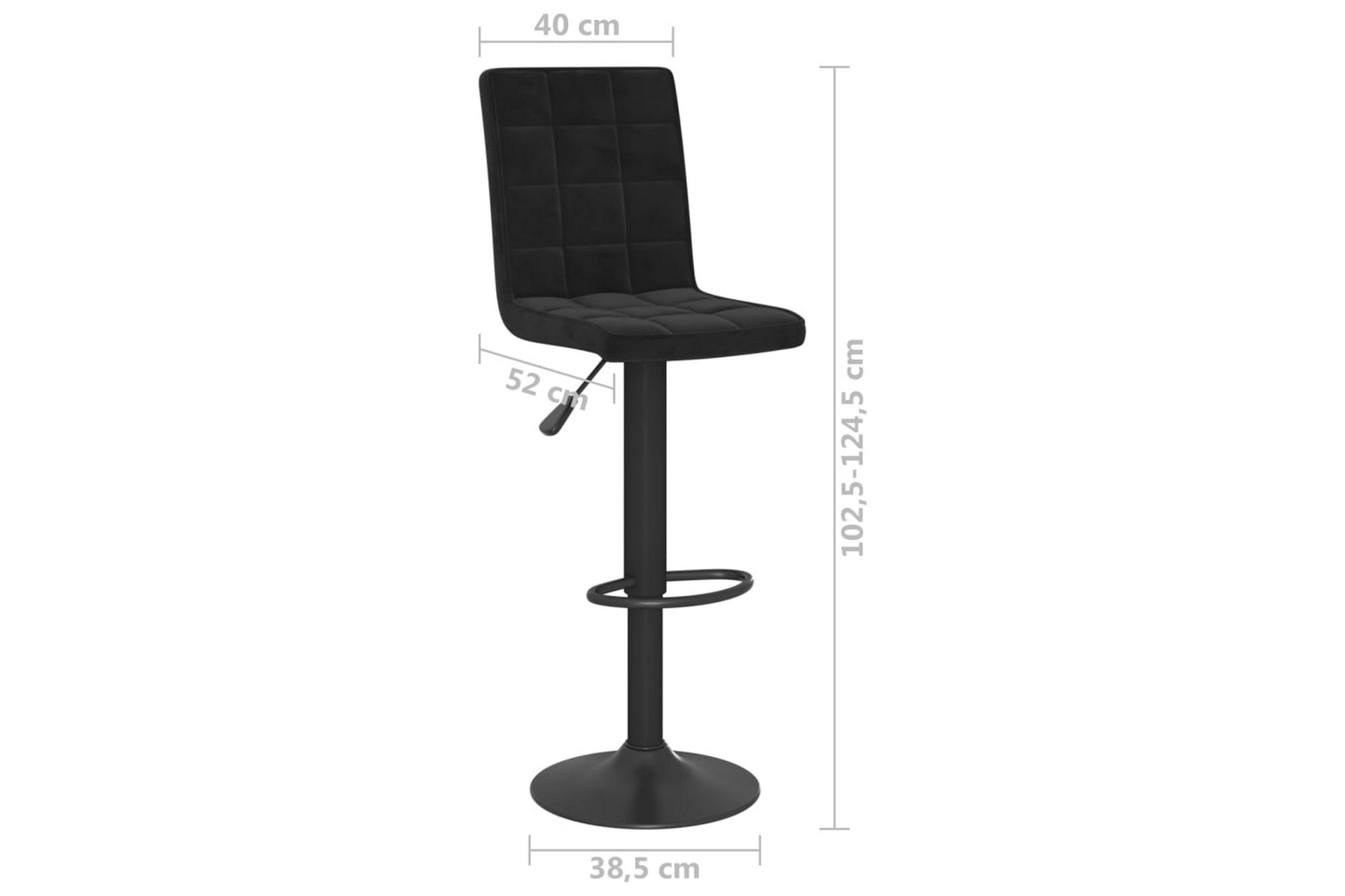 barstol fløjl sort - Sort - Møbler - Stole & lænestole - Barstole