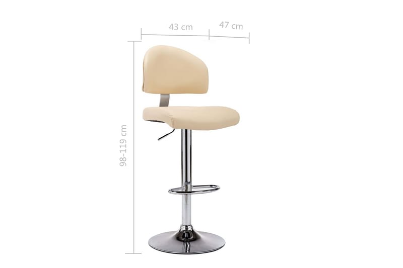 Barstol Kunstlæder Cremefarvet - Creme - Møbler - Stole & lænestole - Barstole