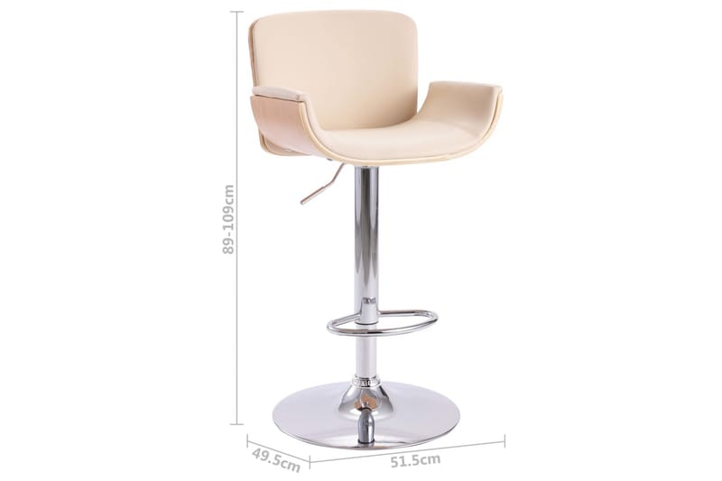Barstol Kunstlæder Cremefarvet - Creme - Møbler - Stole & lænestole - Barstole
