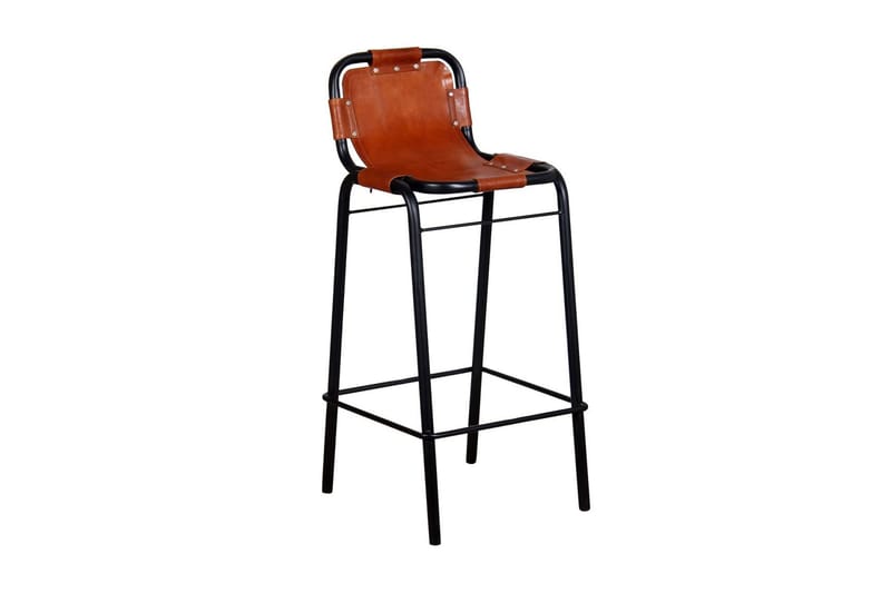 Barstole 2 Stk. Ægte Læder 46 X 45 X 94 Cm - Brun - Møbler - Stole & lænestole - Barstole