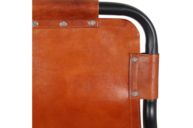 Barstole 2 Stk. Ægte Læder 46 X 45 X 94 Cm - Brun - Møbler - Stole & lænestole - Barstole