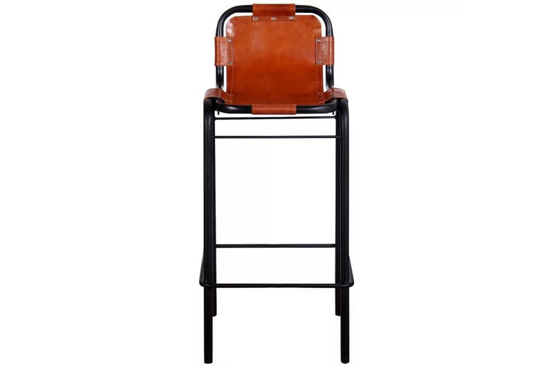 Barstole 2 Stk. Ægte Læder 46 X 45 X 94 Cm - Brun - Møbler - Stole & lænestole - Barstole