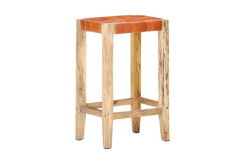 Barstole 2 stk. 75 cm ægte læder brun - Brun - Møbler - Stole & lænestole - Barstole