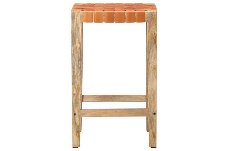 Barstole 2 stk. 75 cm ægte læder brun - Brun - Møbler - Stole & lænestole - Barstole