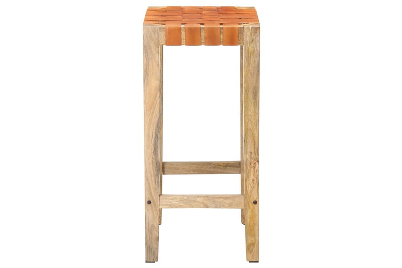 Barstole 2 stk. 75 cm ægte læder brun - Brun - Møbler - Stole & lænestole - Barstole