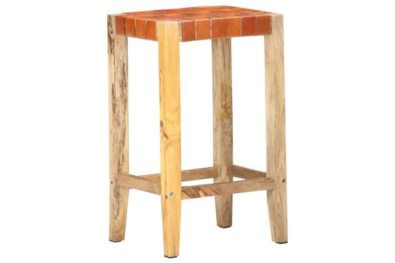 Barstole 2 stk. 75 cm ægte læder brun - Brun - Møbler - Stole & lænestole - Barstole