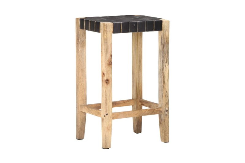 barstole 2 stk. 75 cm ægte skind sort - Sort - Møbler - Stole & lænestole - Barstole