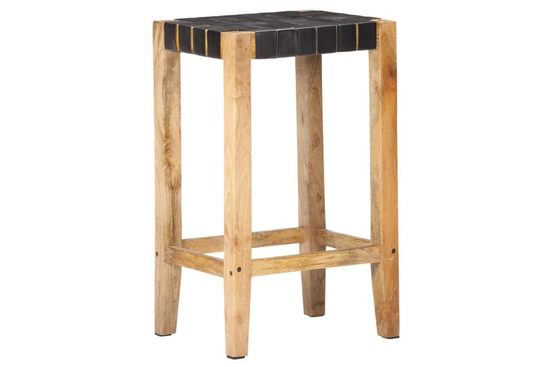 barstole 2 stk. 75 cm ægte skind sort - Sort - Møbler - Stole & lænestole - Barstole