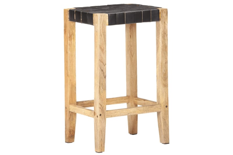 barstole 2 stk. 75 cm ægte skind sort - Sort - Møbler - Stole & lænestole - Barstole