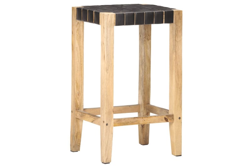 barstole 2 stk. 75 cm ægte skind sort - Sort - Møbler - Stole & lænestole - Barstole