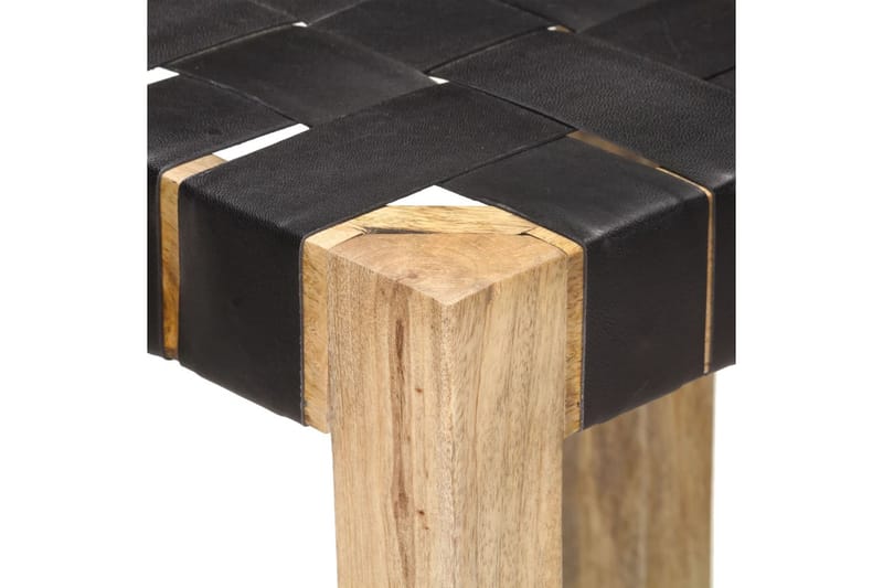 barstole 2 stk. 75 cm ægte skind sort - Sort - Barstole