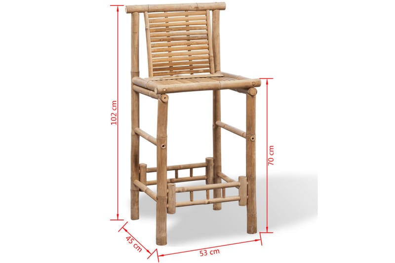 Barstole 2 Stk. Bambus - Brun - Møbler - Stole & lænestole - Barstole