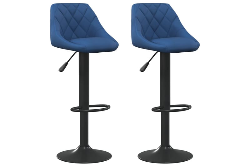 barstole 2 stk. fløjl blå - Blå - Møbler - Stole & lænestole - Barstole