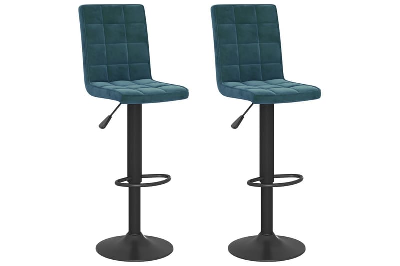 barstole 2 stk. fløjl blå - Blå - Møbler - Stole & lænestole - Barstole