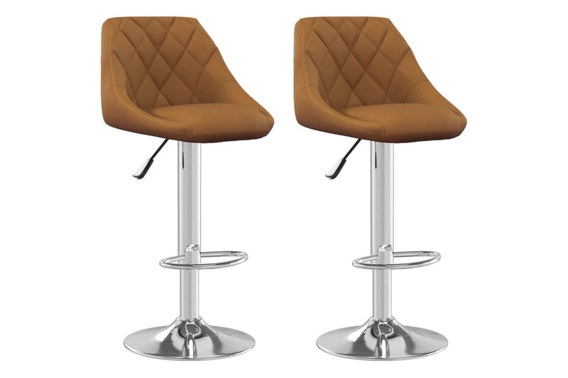 barstole 2 stk. fløjl brun - Brun - Møbler - Stole & lænestole - Barstole