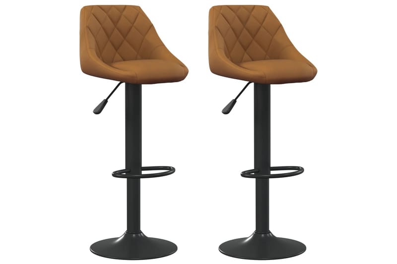 barstole 2 stk. fløjl brun - Brun - Møbler - Stole & lænestole - Barstole