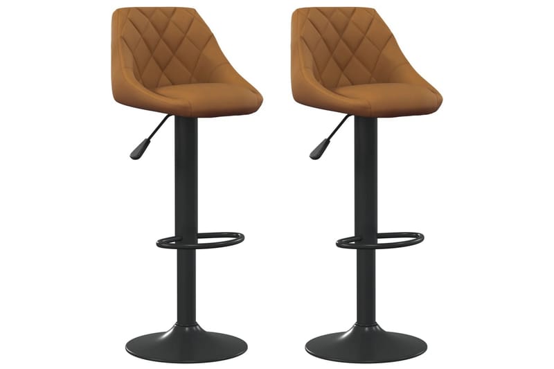barstole 2 stk. fløjl brun - Brun - Barstole