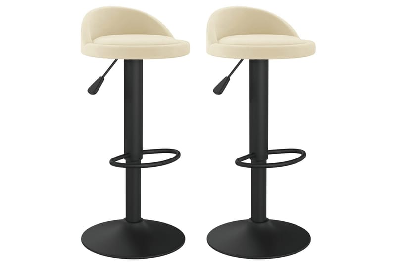 barstole 2 stk. fløjl cremefarvet - Creme - Møbler - Stole & lænestole - Barstole