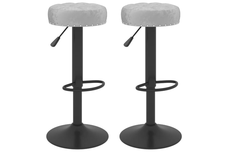 barstole 2 stk. fløjl grå - Grå - Møbler - Stole & lænestole - Barstole