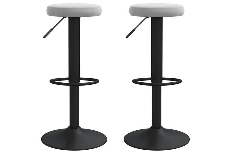 barstole 2 stk. fløjl lysegrå - Grå - Møbler - Stole & lænestole - Barstole