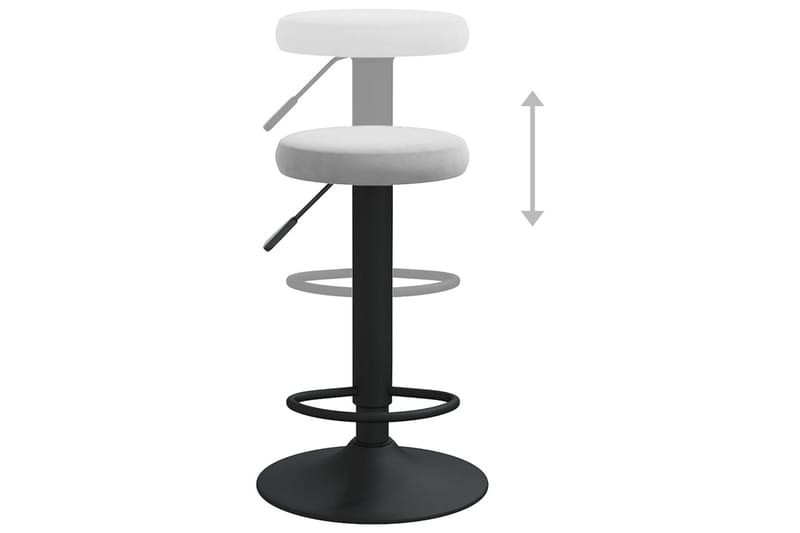 barstole 2 stk. fløjl lysegrå - Grå - Møbler - Stole & lænestole - Barstole