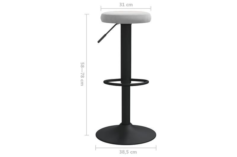 barstole 2 stk. fløjl lysegrå - Grå - Møbler - Stole & lænestole - Barstole