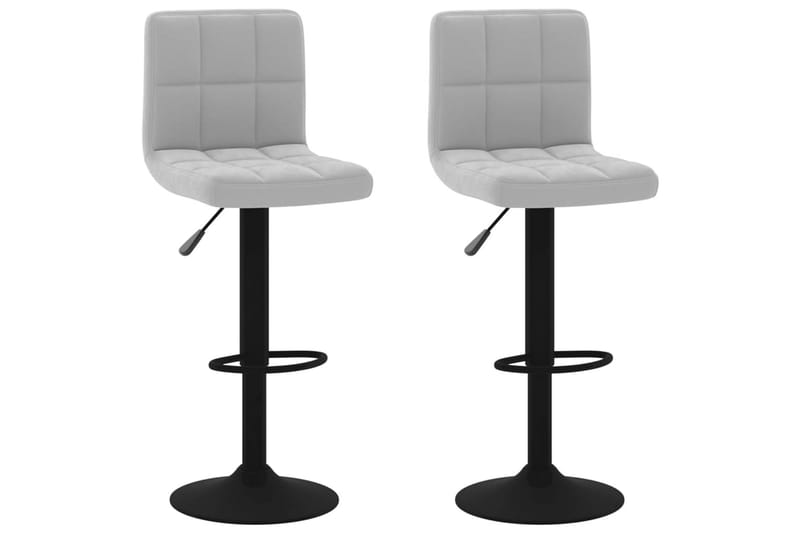 barstole 2 stk. fløjl lysegrå - Grå - Møbler - Stole & lænestole - Barstole