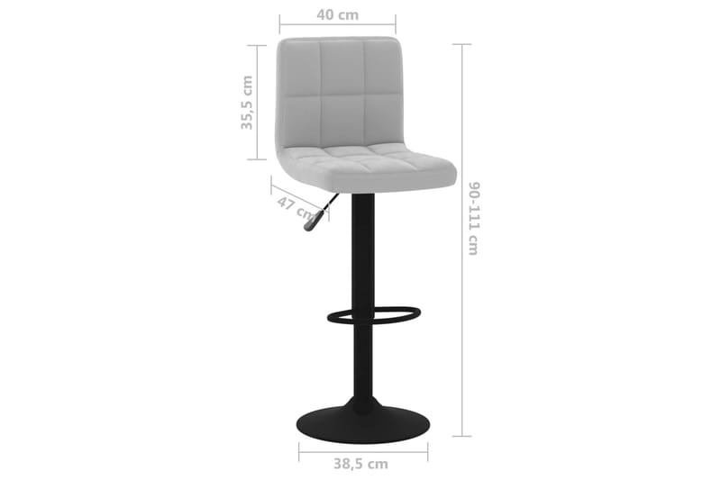 barstole 2 stk. fløjl lysegrå - Grå - Møbler - Stole & lænestole - Barstole
