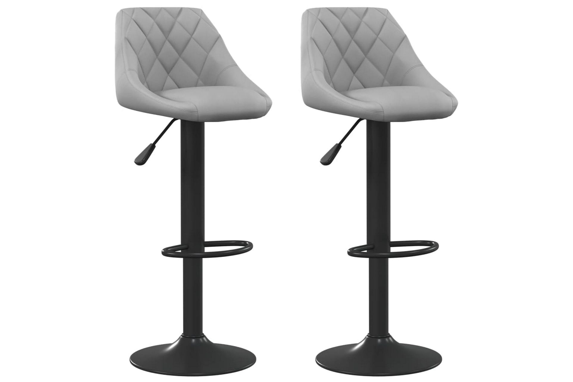 barstole 2 stk. fløjl lysegrå - Grå - Møbler - Stole & lænestole - Barstole