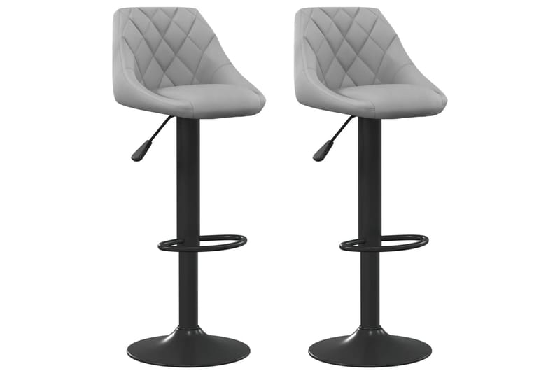 barstole 2 stk. fløjl lysegrå - Grå - Møbler - Stole & lænestole - Barstole