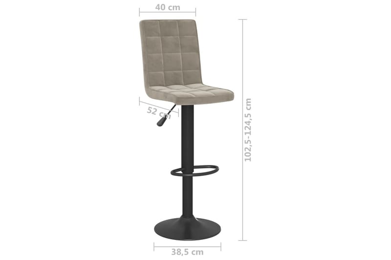 barstole 2 stk. fløjl lysegrå - Grå - Møbler - Stole & lænestole - Barstole