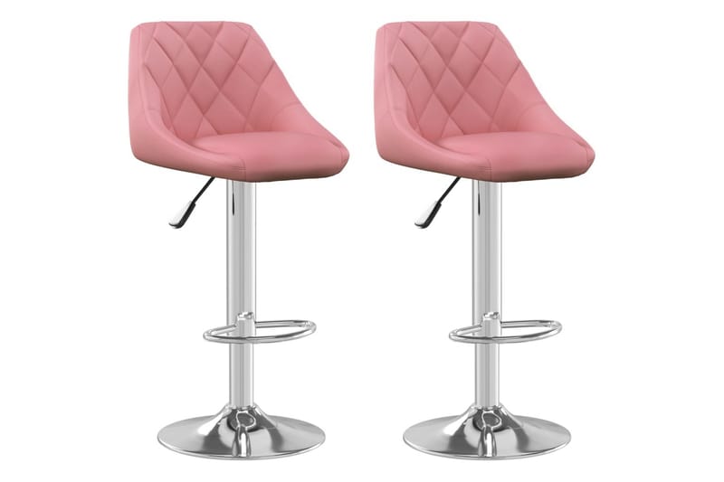 barstole 2 stk. fløjl lyserød - Lyserød - Barstole