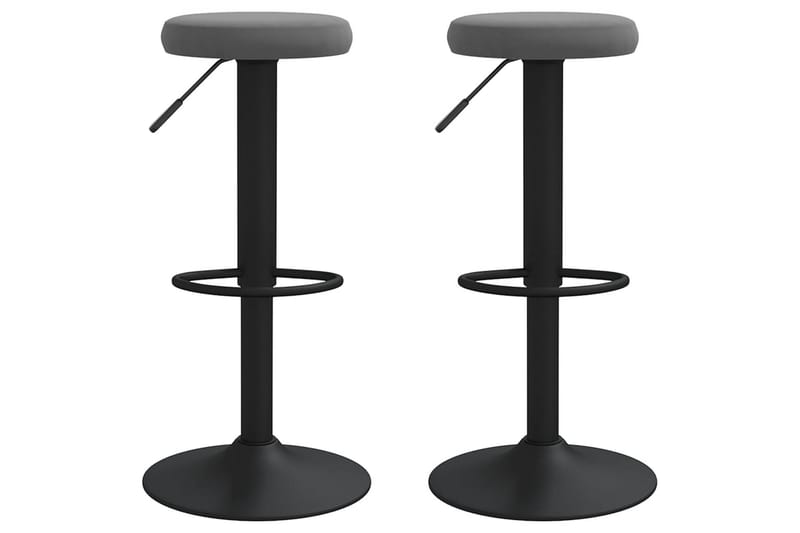 barstole 2 stk. fløjl mørkegrå - Grå - Møbler - Stole & lænestole - Barstole