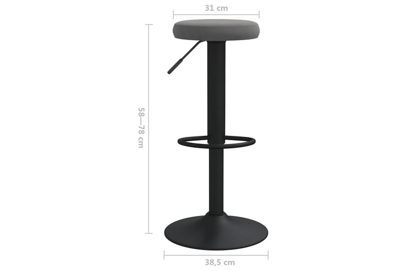 barstole 2 stk. fløjl mørkegrå - Grå - Møbler - Stole & lænestole - Barstole