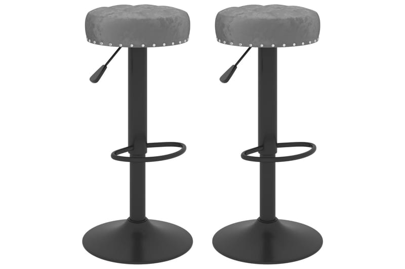 barstole 2 stk. fløjl mørkegrå - Grå - Møbler - Stole & lænestole - Barstole