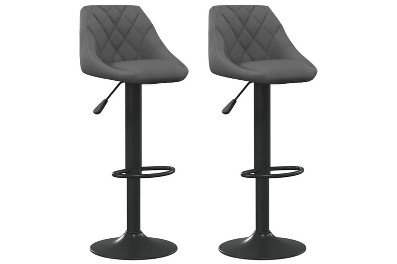 barstole 2 stk. fløjl mørkegrå - Grå - Møbler - Stole & lænestole - Barstole