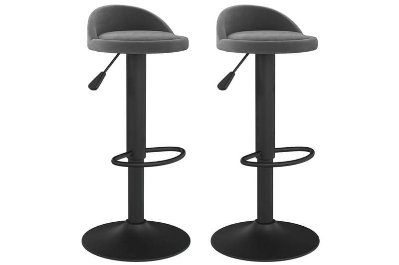 barstole 2 stk. fløjl mørkegrå - Grå - Barstole