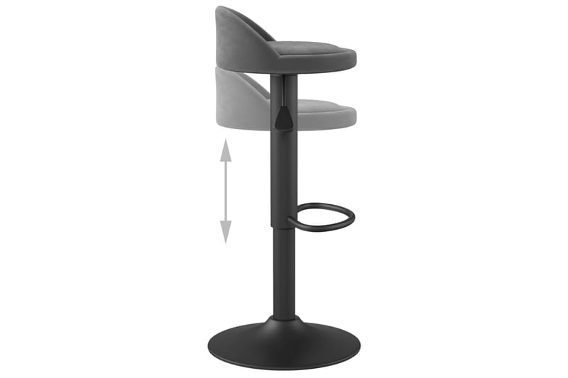barstole 2 stk. fløjl mørkegrå - Grå - Møbler - Stole & lænestole - Barstole