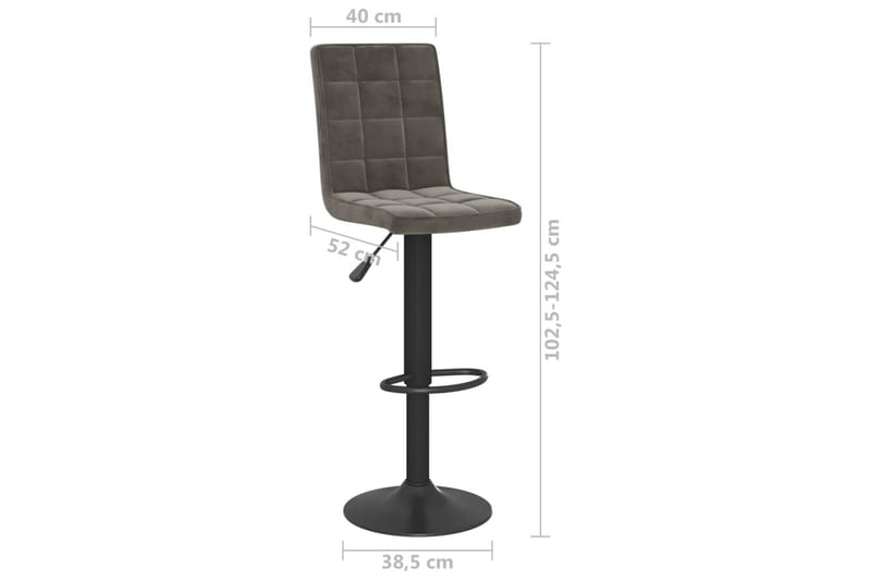 barstole 2 stk. fløjl mørkegrå - Grå - Møbler - Stole & lænestole - Barstole