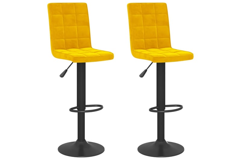 barstole 2 stk. fløjl sennepsgul - Gul - Møbler - Stole & lænestole - Barstole