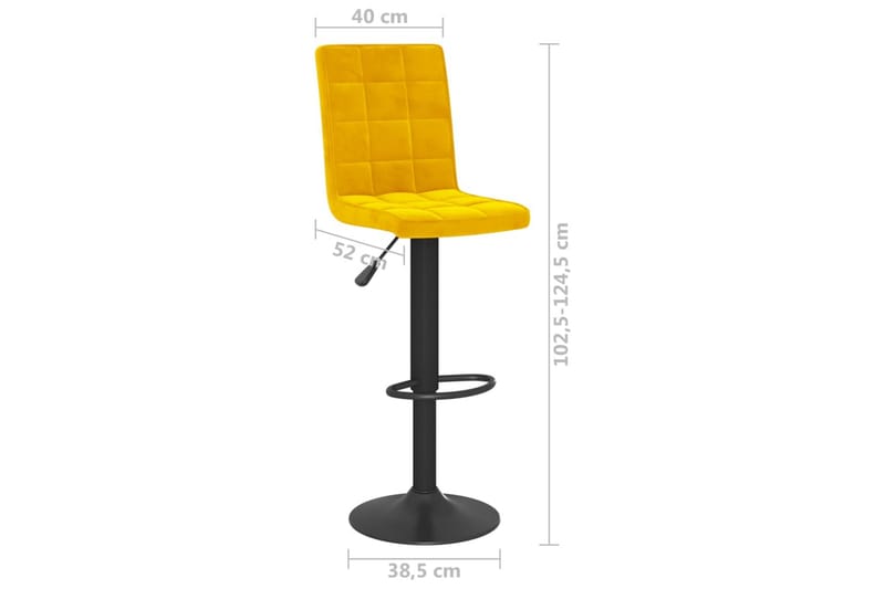 barstole 2 stk. fløjl sennepsgul - Gul - Møbler - Stole & lænestole - Barstole