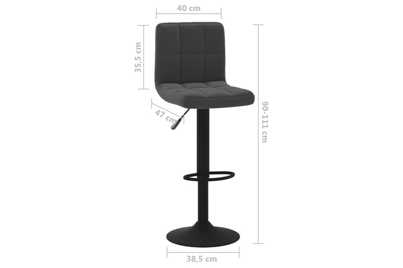 barstole 2 stk. fløjl sort - Sort - Møbler - Stole & lænestole - Barstole